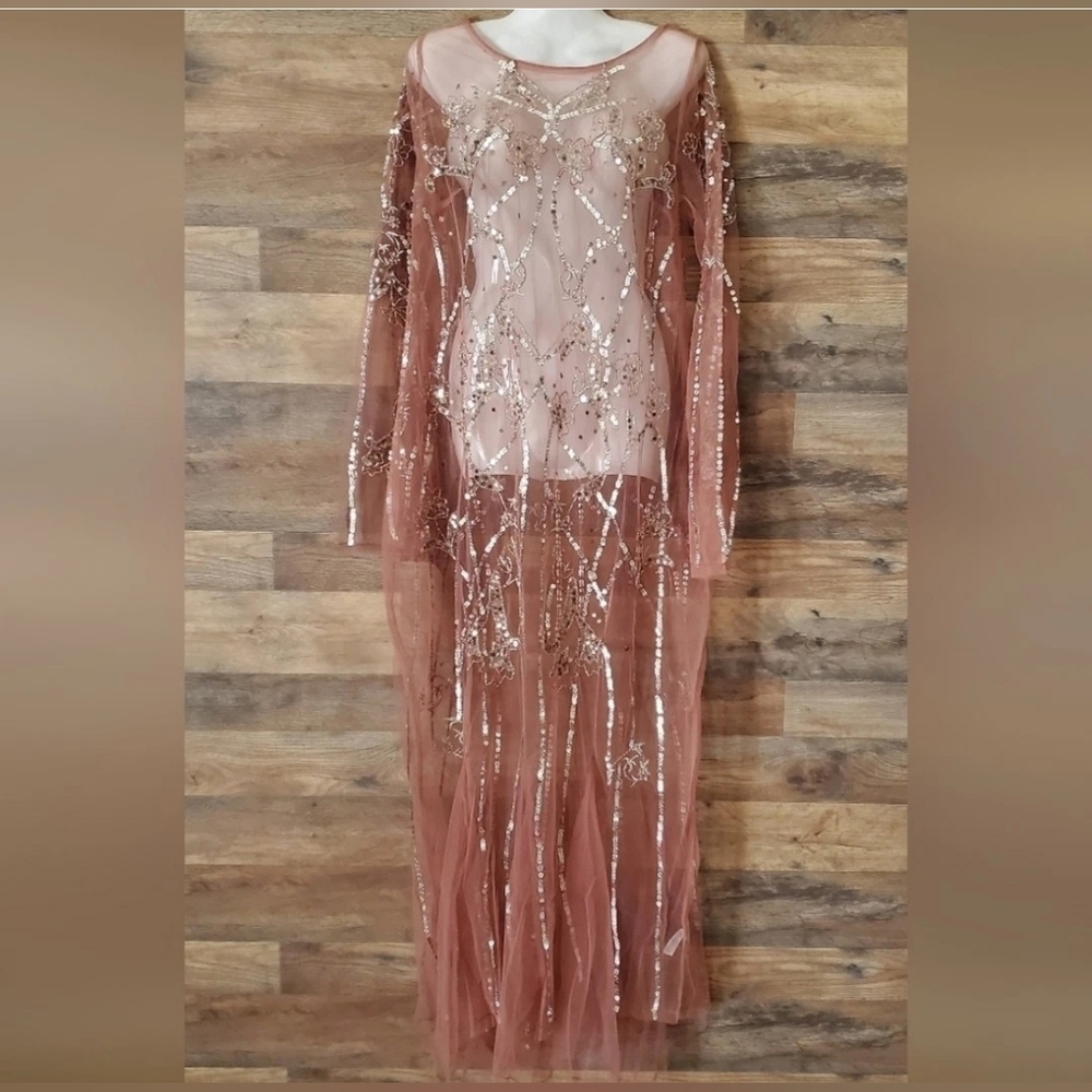 NWT Free people starlight slip maxi dress embellished sequins new with Tags Sz S - Picture 5 of 10